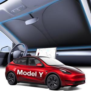 WIGOO 2025 TESLA 액세서리 주니퍼 실버 햇빛 차단 가방 디자인 윈드실드 모델 선쉐이드 코팅 100 신모델 수납 2016 2026년 OEM 접이식 단열