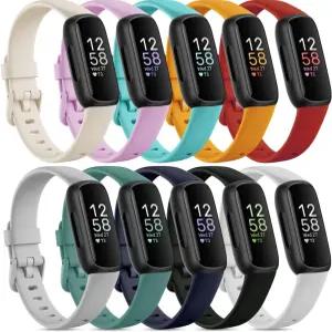Falluya 10 팩 Fitbit Inspire 3 밴드 소프트 스포츠 트래커 스마트 워치와 호환 가능