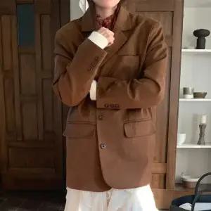 깜도리 여자 키작녀 정장 자켓 가을 겨울 메일라드 스웨이드 뉴 캐주얼 코트 트렌드 꾹4