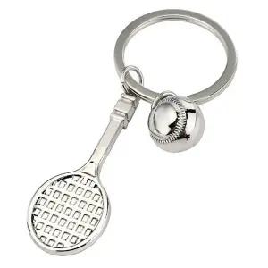 테니스 열쇠고리 금속 키체인 키링 라켓 공 액세서리 (WFK9FI9)