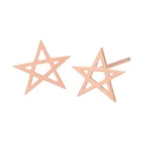 14K GOLD 로즈골드 별 일자침 데일리 금 귀걸이 W98DA8E