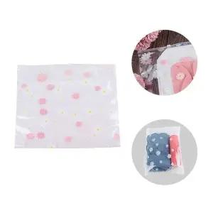 고품질 지퍼백 핑크 플라워 투명 지퍼백 29x25 간식보관 (WFK9H7P)