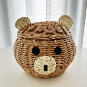 [하프클럽/]수제품 베트남 곰돌이 라탄 바구니 라탄트레이 라탄소품