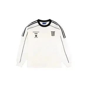 록쉬블몰 남성 라운드넥티 레터링 프린트 긴팔 티 가을표 라운드 스트라이프 상의 HO3