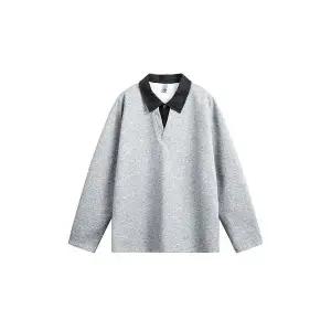 록쉬블몰 남성 솔리드 셔츠 가을 캐주얼 후드 가짜 투피스 넥 빅사이즈 HO3