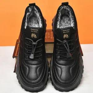 [하프클럽/]방한 플랫 스니커즈 겨울 키높이 캐주얼 남성신발