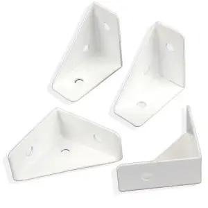 [콩심팥심]단품1개 화이트 철제 삼각 브라켓 가구 다리 고정 보