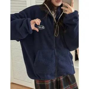 [공구우먼] [남여공용] 플리브 루즈핏 플리스 자수 집업 85774 빅사이즈 여성의류