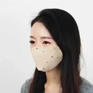 [하프클럽/]빨아서 쓰는 면 마스크 패션 천 베이지 다회용 등산