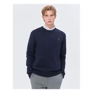 헤지스 남성 24FW 스테디셀러 네이비 짜임 울 니트 WHSW4D204N2