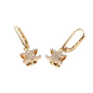 CELINE  25FW TRIOMPHE SOLITAIRE SPARKLE EARRINGS IN STRASS AND BRASS WITH GOLD FINISH (461NU6B