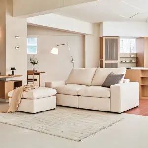 [봄소와] 잠이 3인용 라누보 패브릭 소파 + 스툴