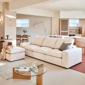 [봄소와] 잠이 4인용 라누보 패브릭 소파 + 스툴