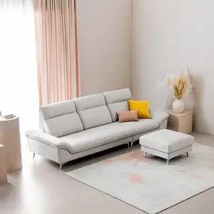 사나래 4인용 이태리 벨라니 통가죽 소파 + 스툴