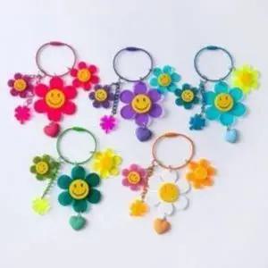 고품질 선물 스마일 친구 키링 백팩 커플 열쇠고리 가방 네잎 (WFKB6EH)