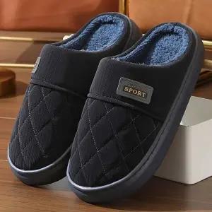 [하프클럽/]3컬러 겨울 방한슬리퍼 마름모 퀼팅 실내화 사무실화