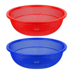 플라스틱 소쿠리 원형 채반 바구니 8호 색상랜덤 플라스틱 소쿠리 야채