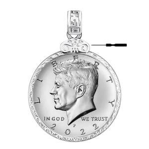 게루이비 스털링 실버 50센트 보더 스크류 탑 코인 보더는 지름 30.64mm 두께 2.15mm 동전, 포함되지 않은 동전에 적합합니다