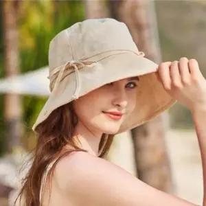 여성 벙거지 모자 끈리본 포인트 등산 야외활동