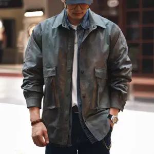 남성점퍼 트렌디 아이템 야상사파리 글랜 사슴 빈티지 아웃도어 워싱 자켓 추동 루즈핏 코트 HT4