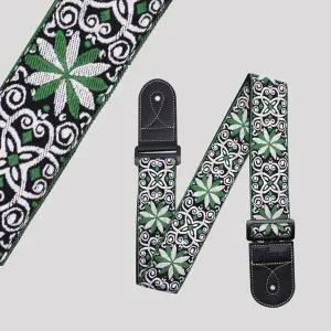 [하프클럽/]현악기 악기 소품 기타 멜빵 스트랩 자카드 그린 어깨끈