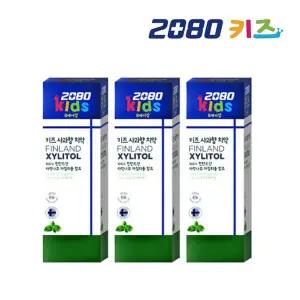 2080 자일리톨 키즈사과향 어린이치약 80g x3개