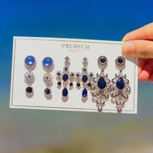 세트귀걸이 귀걸이 3종 귀찌 패션액세서리 블루 (WFKBOG8)