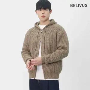 빌리버스 남성 간절기 니트 후드집업 BAT006