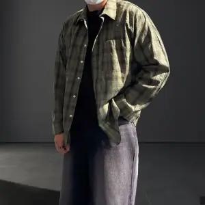 루카 포인트 컬러 체크 오버핏 셔츠 (5color) 봄 가을 커플 남방 (WFKBLP7)