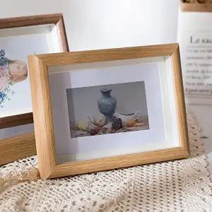 빈티지 우드프레임 사진 액자 2p세트 벽걸이액자 (KYR-WC2F1CA)