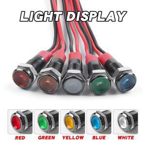 LED 금속 표시 등 6mm 검정색 쉘 방수 전원 신호 램프 DC3V/5V/6V/12V/24V/AC220V 빨간색 노란색 녹색