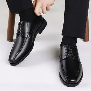 [하프클럽/]남성 클래식 블랙 정장구두 베이직 더비슈즈 오피스 결혼식 로