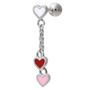 [미니아트]드롭 하트 체인 써지컬 스틸 패션 피어싱