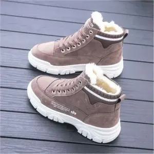여성 털운동화 하이탑 스니커즈 털안감 겨울신발 방한