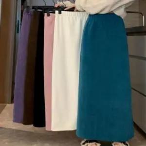 따뜻한스커트 여성 겨울 기모 롱 골지 뒷트임 치마