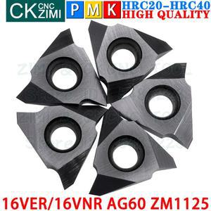 16VNR AG60 ZM1125 카바이드 인서트 내부 외부 나사 스레드 터닝 도구 수직 16IR16ER AG 60 CNC 기계 금속