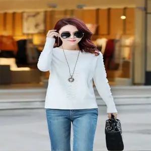 (색상 화이트)여자가을니트 깔끔 빅사이즈니트티 여자봄니트 라운드 스웨터 여자겨울니트