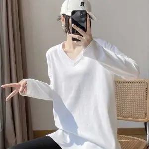 여자롱티셔츠 브이넥루즈핏티 기모롱티기모긴팔티 겨울 롱슬리브티 옆트임롱티