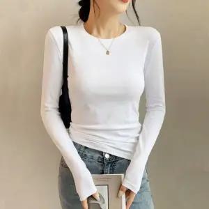 골지 겨울긴팔티셔츠 U넥티셔츠 긴팔 보온티셔츠 슬림 여자 간절기