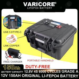 VariCore 12.8V 150AH LiFePO4 배터리 12v 4s 골프 카트 캠프 인버터 자동차 라이터 용 다기능 휴대용 가방