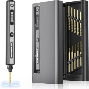 AM ARROWMAX 미니 드릴 펜 5단 LED 조명 OLED 디스플레이 알루미늄 박스 10개의 작은 비트 3/32인치 섕크가