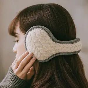 니트 꽈배기 방한귀마개 접이식 겨울 귀도리 여성 남성 커플 EM10 여성 러닝 방한귀 도리 남자귀 털귀