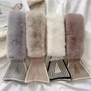 당일 겨울 삼각 쁘띠 니트 퍼 목도리 머플러 스카프