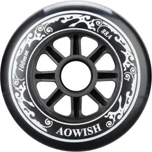 AOWISH 100mm 스피드 인라인 스케이트 휠 롤러 블레이드 88A 야외 스케이팅 신발 교체 블랙 3종 세트
