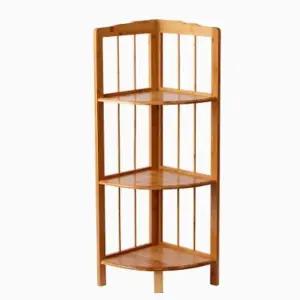 3단주방코너선반 대나무재질 주방수납 대나무코너선반 활용 3단 (WFKBY28)