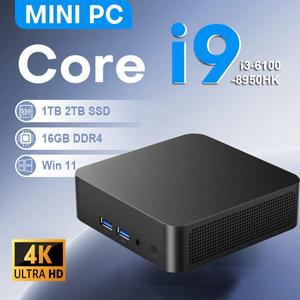 미니 소형 PC 컴퓨터 윈도우 11 프로 코어 i9 8950HK 16GB 램 1TB SSD 휴대용 게임용 Type-C 4K 60Hz 데스