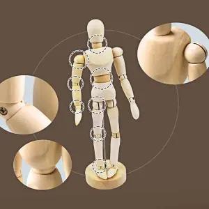 20cm 목각인형 뎃생 인 구체 형인