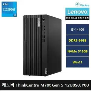 [예약판매]레노버 ThinkCentre M70t Gen 5 12U0S0JY00 14th-i5/64gb/512gb/Win11 Home - ps