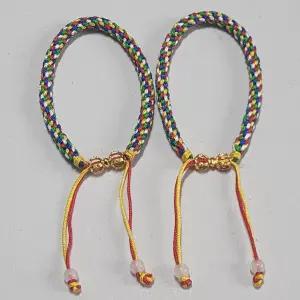 백련 금강저오색실팔찌 2개 패션 커풀 마음안정 수호장수팔찌 악귀퇴치 삼재액막이