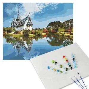 나만의 명화 그림그리기 세트 호수와 사원DIY 아크릴물감그리기 만들기 색칠하기 하기 키덜트그리기 취미그
